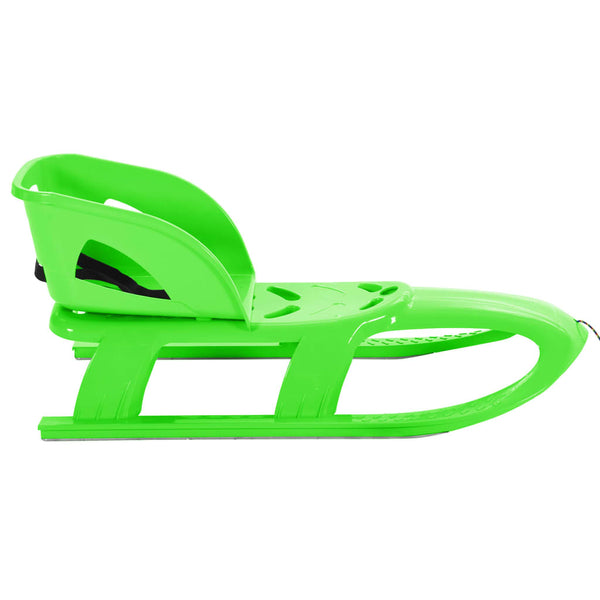 Grüner Schlitten mit Rückenlehne 102,5cm