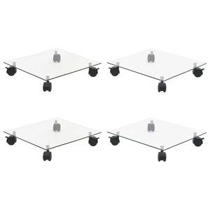 Pflanzenroller 4 Stk. 35x35 cm Hartglas Quadratisch