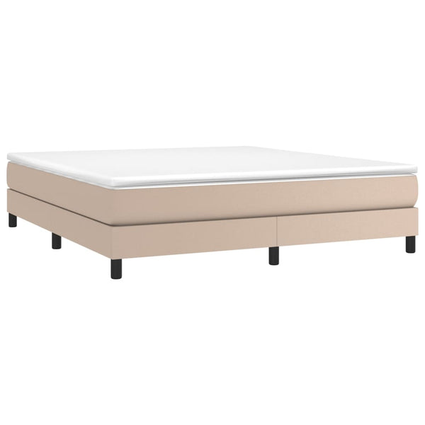 vidaXL Box Spring Bed Mattress Cappuccino Brown 180x200 cm Faux Leather