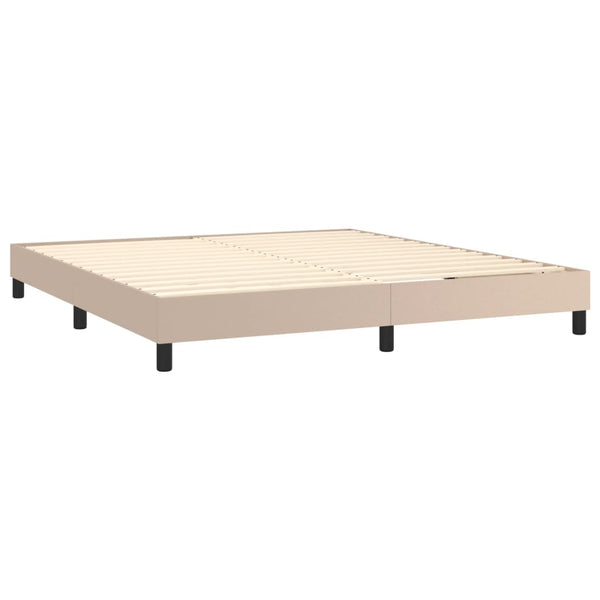 vidaXL Box Spring Bed Mattress Cappuccino Brown 180x200 cm Faux Leather