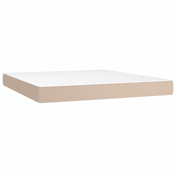 vidaXL Box Spring Bed Mattress Cappuccino Brown 180x200 cm Faux Leather