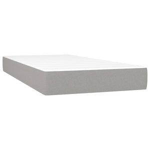 vidaXL Box Spring Bed with Mattress Light Grey 80x200 cm Fabric