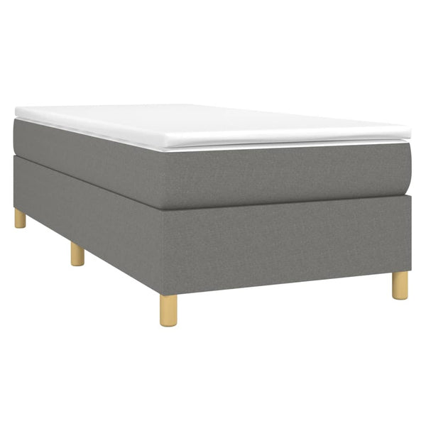vidaXL Box Spring Bed with Mattress Dark Grey 80x200 cm Fabric