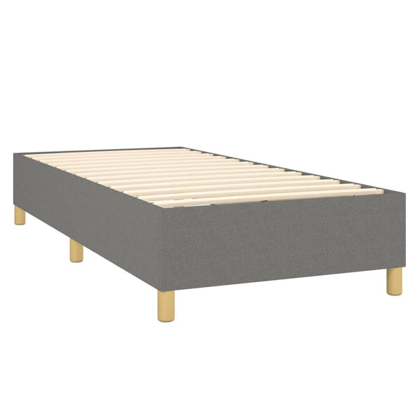 vidaXL Box Spring Bed with Mattress Dark Grey 80x200 cm Fabric