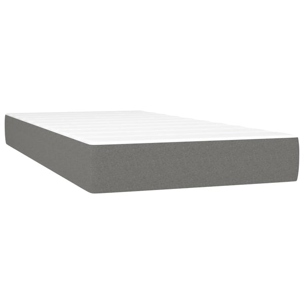 vidaXL Box Spring Bed with Mattress Dark Grey 80x200 cm Fabric
