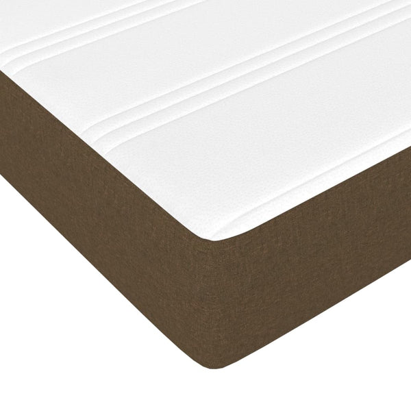 vidaXL Box Spring Bed with Mattress Dark Brown 90x190 cm Fabric
