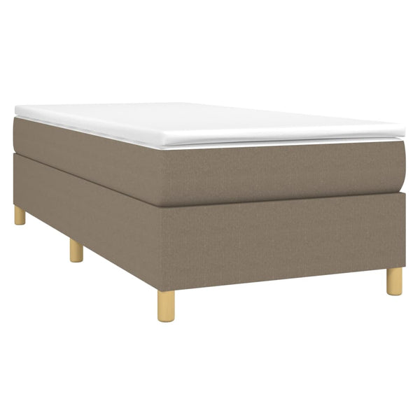 vidaXL Box Spring Bed with Mattress Taupe 90x190 cm Fabric