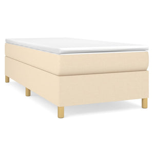 vidaXL Box Spring Bed with Mattress Cream 90x190 cm Fabric
