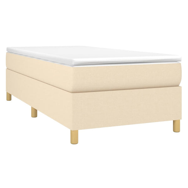 vidaXL Box Spring Bed with Mattress Cream 90x190 cm Fabric