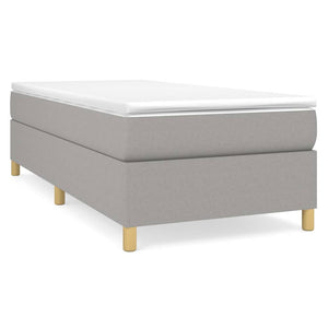 vidaXL Box Spring Bed with Mattress Light Grey 90x200 cm Fabric