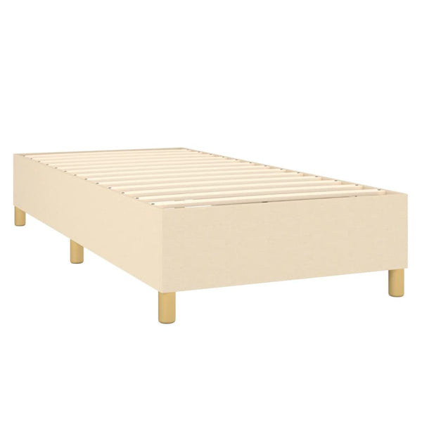 vidaXL Divan Bed with Mattress Cream 90x200 cm Fabric