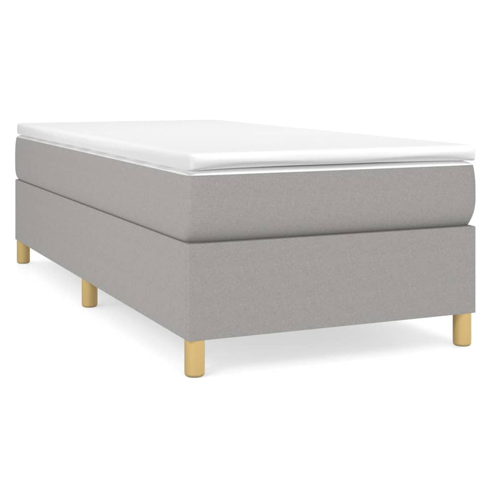 vidaXL Box Spring Bed with Mattress Light Gray 100x200 cm Fabric