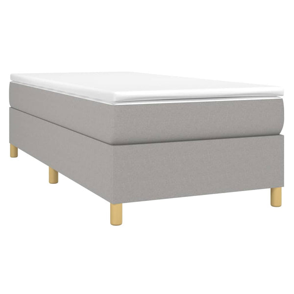 vidaXL Box Spring Bed with Mattress Light Gray 100x200 cm Fabric