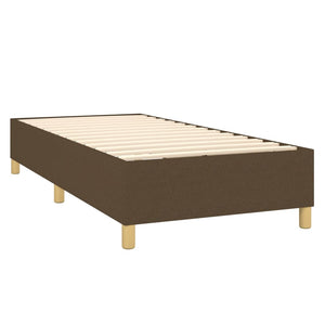 vidaXL Box Spring Bed with Mattress Dark Brown 100x200 cm Fabric
