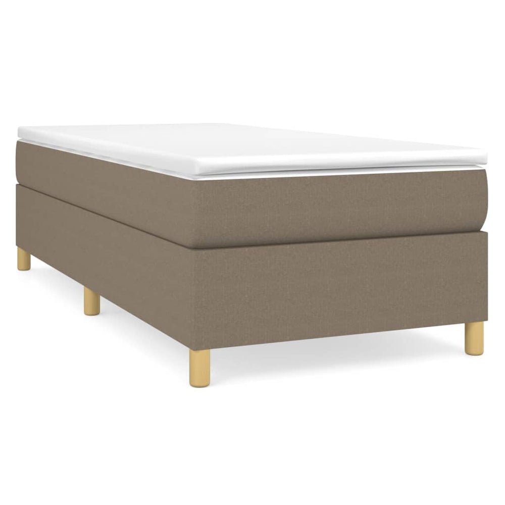 vidaXL Fabric Box Spring Bed with Mattress Taupe 100x200 cm