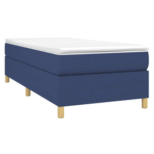 vidaXL Box Spring Bed with Mattress Blue 100x200 cm Fabric