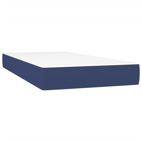 vidaXL Box Spring Bed with Mattress Blue 100x200 cm Fabric
