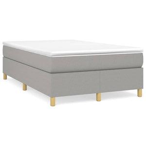 vidaXL Box Spring Bed with Mattress Light Grey 120x200 cm Fabric