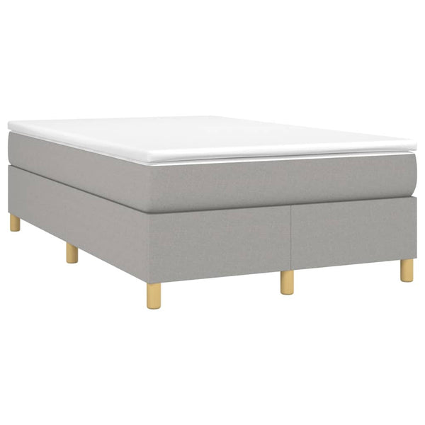 vidaXL Box Spring Bed with Mattress Light Grey 120x200 cm Fabric