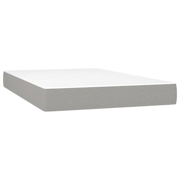 vidaXL Box Spring Bed with Mattress Light Grey 120x200 cm Fabric