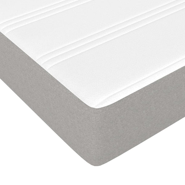 vidaXL Box Spring Bed with Mattress Light Grey 120x200 cm Fabric