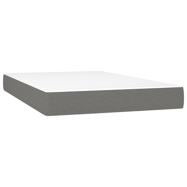 vidaXL Box Spring Bed with Mattress Dark Grey 120x200 cm Fabric