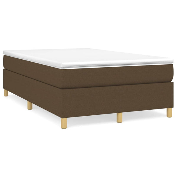 vidaXL Box Spring Bed with Mattress Dark Brown 120x200 cm Fabric