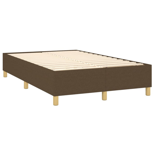vidaXL Box Spring Bed with Mattress Dark Brown 120x200 cm Fabric