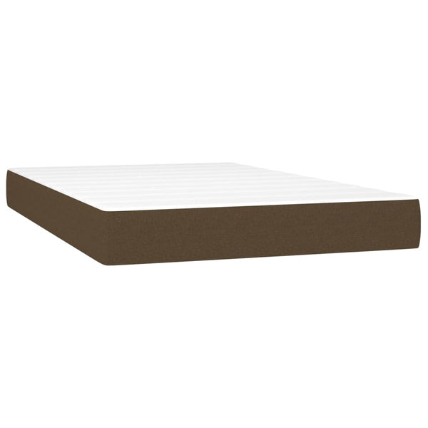vidaXL Box Spring Bed with Mattress Dark Brown 120x200 cm Fabric