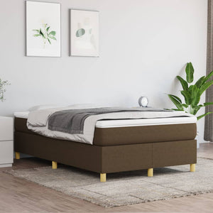 vidaXL Box Spring Bed with Mattress Dark Brown 120x200 cm Fabric