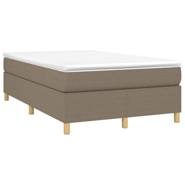 vidaXL Box Spring Bed with Mattress Taupe 120x200 cm Fabric