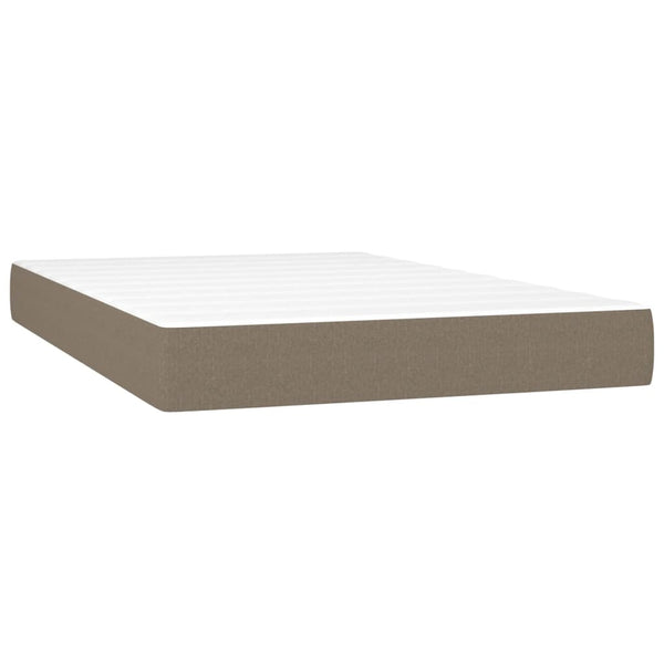 vidaXL Box Spring Bed with Mattress Taupe 120x200 cm Fabric