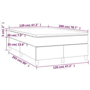 vidaXL Box Spring Bed with Mattress Taupe 120x200 cm Fabric