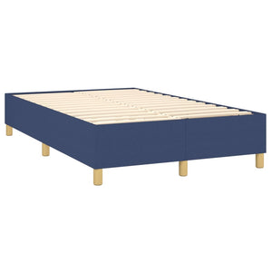 vidaXL Box Spring Bed with Mattress Blue 120x200 cm Fabric