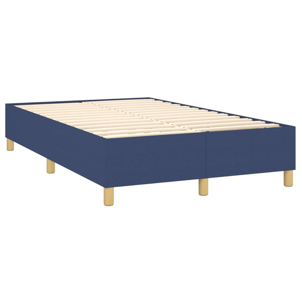 vidaXL Box Spring Bed with Mattress Blue 120x200 cm Fabric