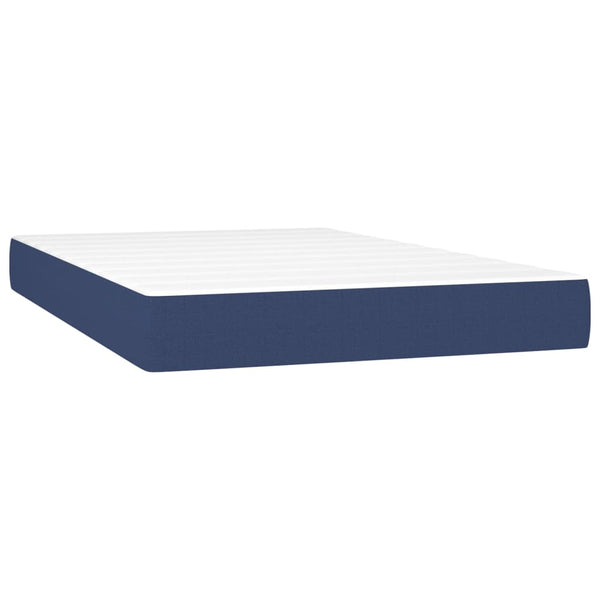 vidaXL Box Spring Bed with Mattress Blue 120x200 cm Fabric