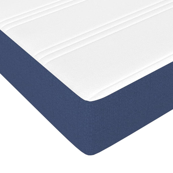vidaXL Box Spring Bed with Mattress Blue 120x200 cm Fabric