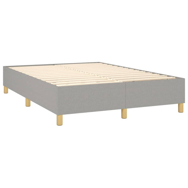 vidaXL Box Spring Bed with Mattress Light Gray 140x190 cm Fabric
