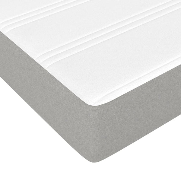 vidaXL Box Spring Bed with Mattress Light Gray 140x190 cm Fabric