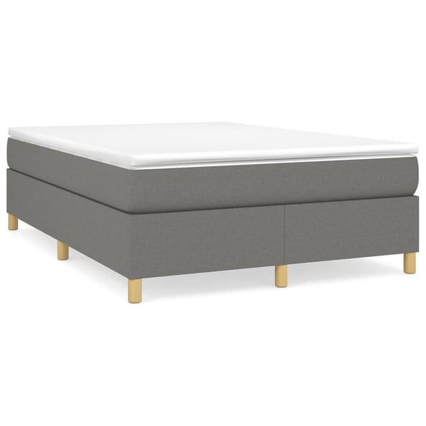 vidaXL Box Spring Bed with Mattress Dark Grey 140x190 cm Fabric