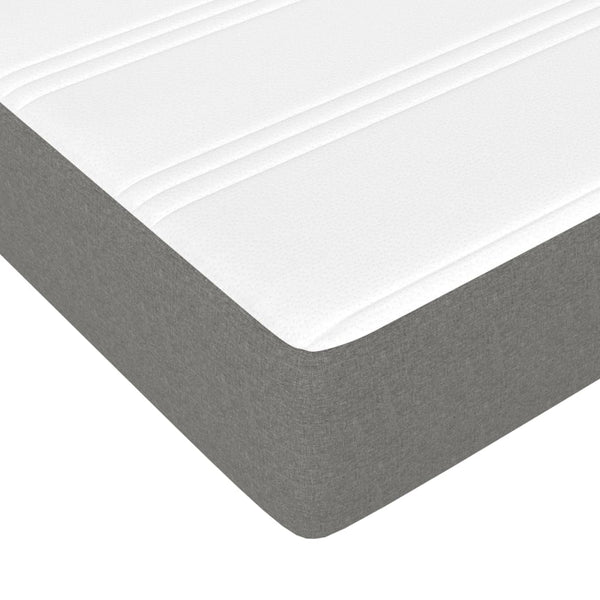 vidaXL Box Spring Bed with Mattress Dark Grey 140x190 cm Fabric