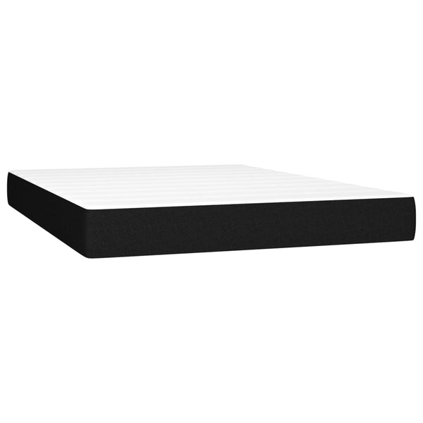 vidaXL Box Spring Bed with Mattress Black 140x190 cm Fabric