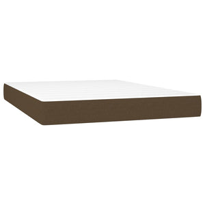 vidaXL Box Spring Bed with Mattress Dark Brown 140x190 cm Fabric