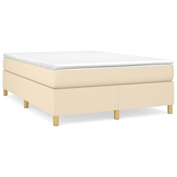 vidaXL Divan Bed with Mattress Cream 140x190 cm Fabric