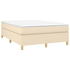 vidaXL Divan Bed with Mattress Cream 140x190 cm Fabric