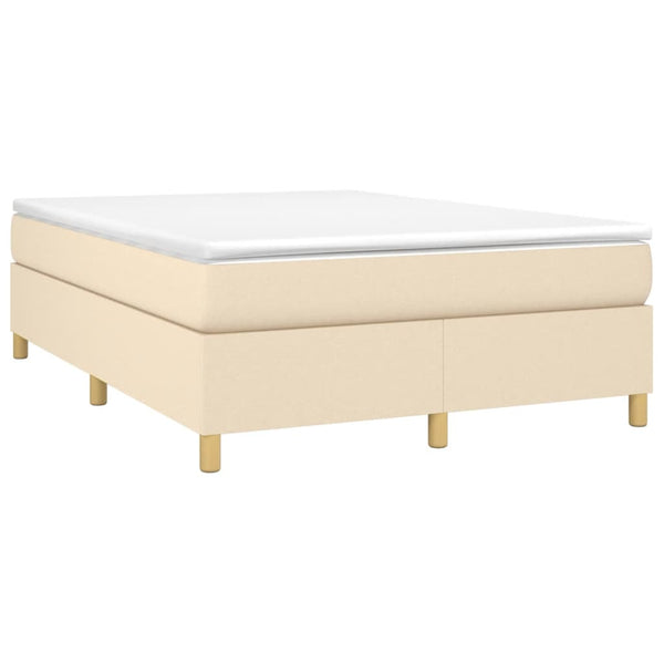 vidaXL Divan Bed with Mattress Cream 140x190 cm Fabric