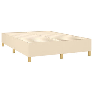 vidaXL Divan Bed with Mattress Cream 140x190 cm Fabric