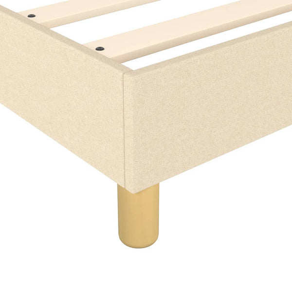 vidaXL Divan Bed with Mattress Cream 140x190 cm Fabric