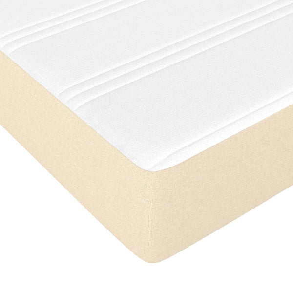 vidaXL Divan Bed with Mattress Cream 140x190 cm Fabric