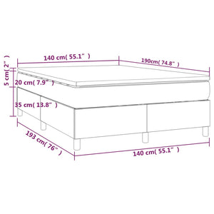 vidaXL Box Spring Bed with Mattress Blue 140x190 cm Fabric